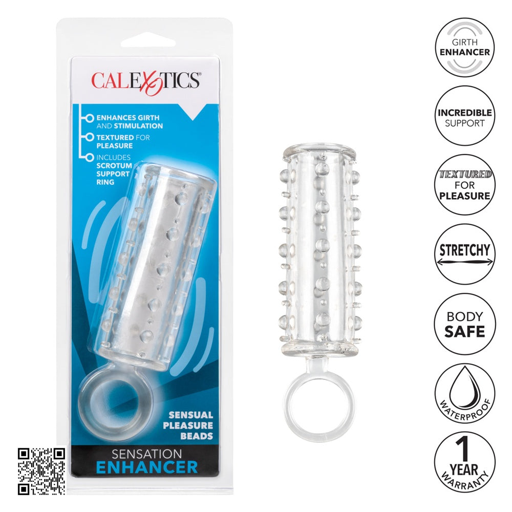 CalExotics【增粗｜增強耐力｜珠子增強磨擦｜快感增強套-透明】Sensation Enhancer