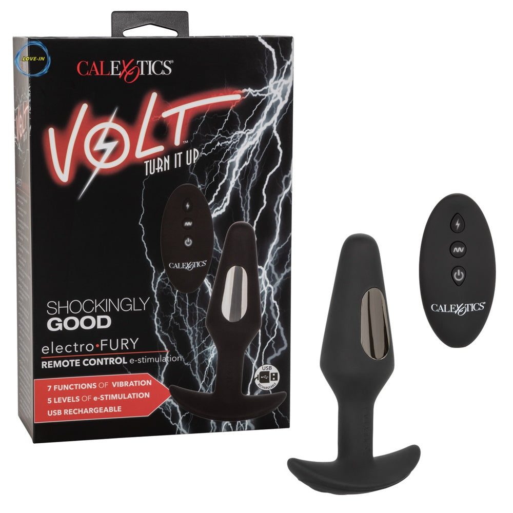 CalExotics 【刺激觸電快感｜7頻強勁震動｜5頻獨立電擊｜無線遙控電擊後庭插】Volt™ Electro-Fury