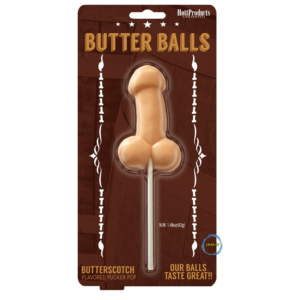 Hott Products【碌柒奶油口味棒棒糖】最佳節日搞笑禮物 Butterballs Butterscotch Pecker Pop
