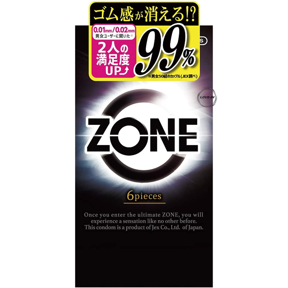 JEX【區域地帶-就像消失了的安全套】コンドーム ZONE(ゾーン) ラテックス製 6個入