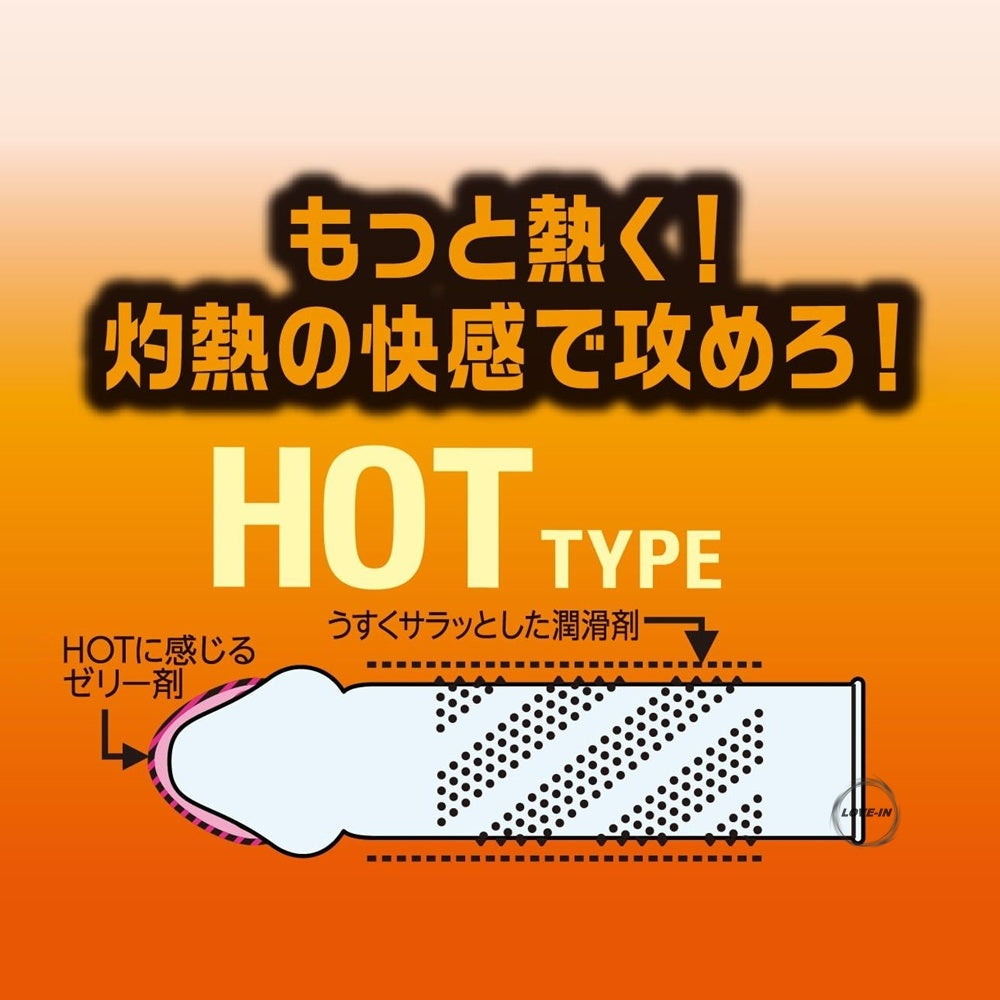 JEX【激點保險套 熱感玩法版 8個裝】コンドーム 激ドット ホットプレイタイプ 8個入