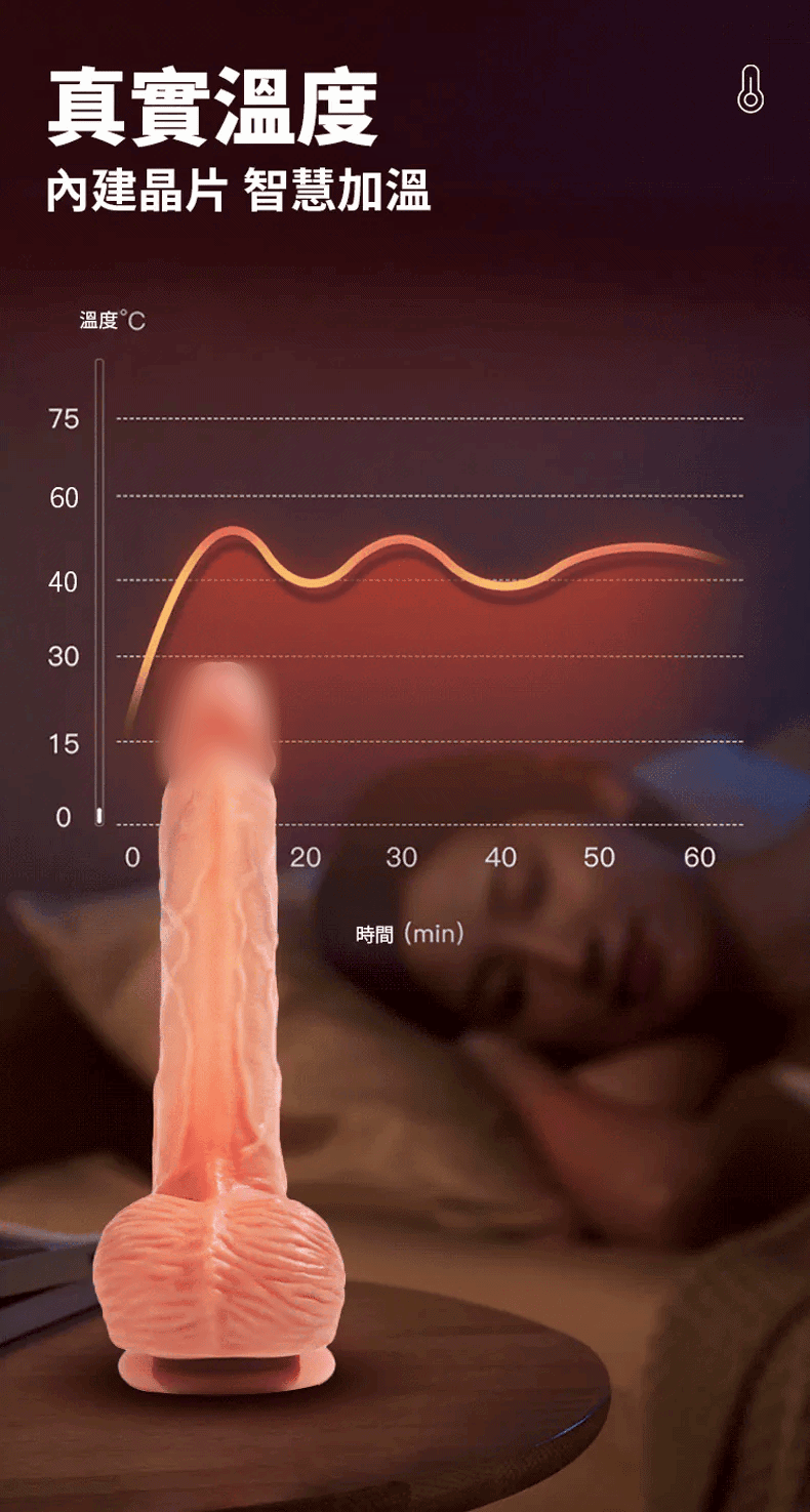 YEAIN【沖天炮-無線遙控伸縮震動逼真按摩棒】Telescopic Thrusting Vibrating Dildo